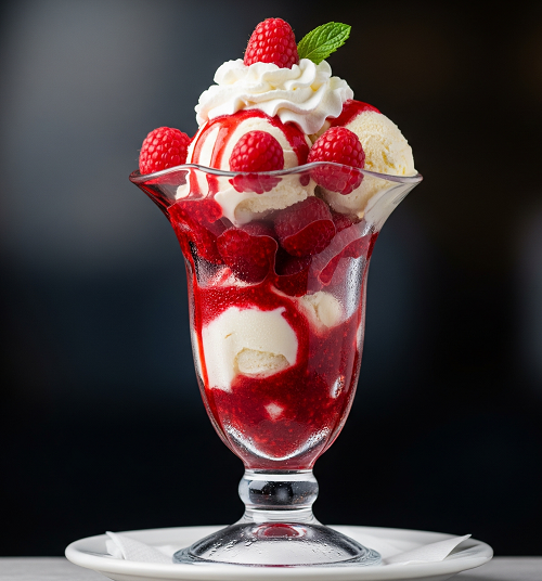 White Chocolate & Raspberry Sundae 