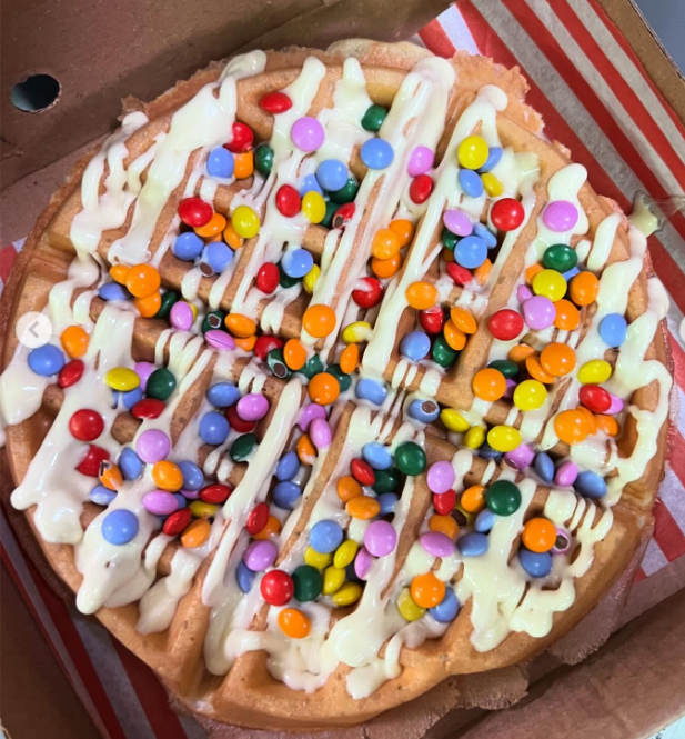 Freshly prepared waffle